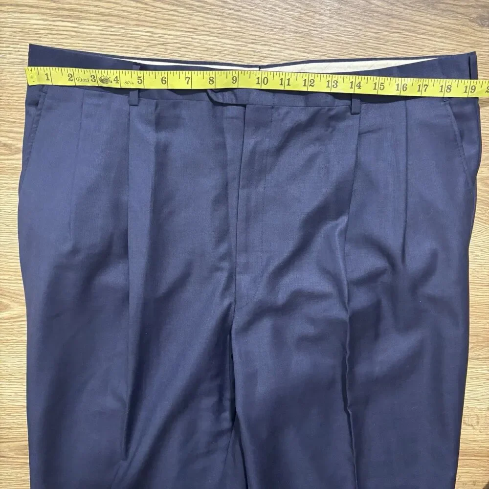 LORO PIANA Hickey Freeman Boardroom Suit Sz 44L Pants 38x31 Navy Super 120s Wool